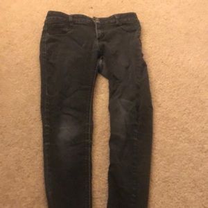 Black, mid rise jeggings, brand: Mudd